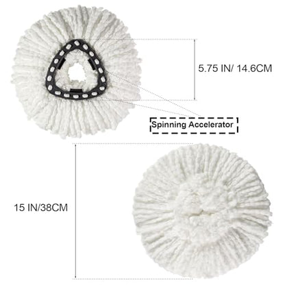[3 Pack] Mop Replace Heads, Mop Refill Heads Replacements Compatible with O Cedar Spin Mop 1-Tank System- Easy to Replace, Microfiber, Machine Washable