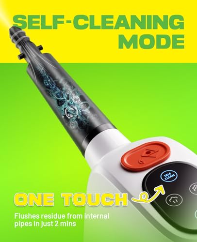 POPCHOSE Steam Cleaner with Detergent Dispenser, 15s Heat-Up Handheld Steam Cleaner for Home, 500ml Removable Water Tank, Lightweight Portable Steamer for Cleaning Grout, Windows, Kitchen, Easy Refill - color: White
