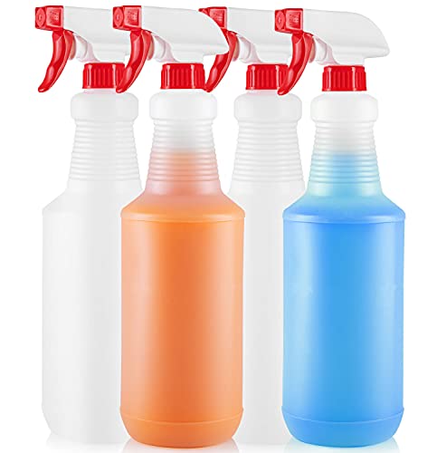 Zulay Home 24 oz Spray Bottle - Heavy Duty Cleaning Spray Bottles For Cleaning Solutions - Leakproof Cleaning Spray Bottle Set with Adjustable Nozzle & Spring Loaded Trigger (4 Pack) - size: 4 Pack - 24oz
