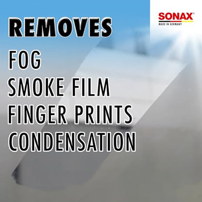 SONAX Windscreen Sponge 417100 | Dual Action Cleaning Tool for Streak Free Glass | Easily Removes Dirt Fog and Condensation from Windshields Windows and Mirrors | Compact and Reusable