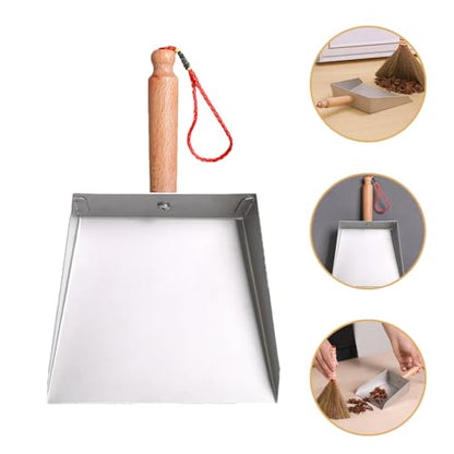 Beaupretty Stainless Steel Small Dustpan with Short Handle Compact Lightweight Metal Dust Pan for Household and Children Tabletop Cleaning Tool 8.46X5.51In