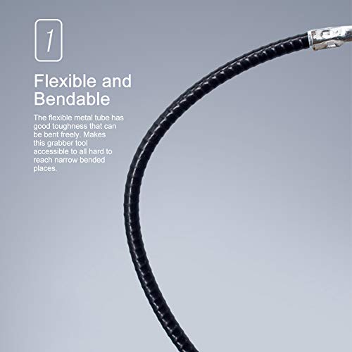 22.44 inch Grabber Reacher Tool, Flexible Grabber Claw Pick Up Reacher with 4 Claws Drain Snake Hair Drain Clog Remover Tool, for Shower, Toilet, Kitchen Sink & Tub(Size:0.57m)