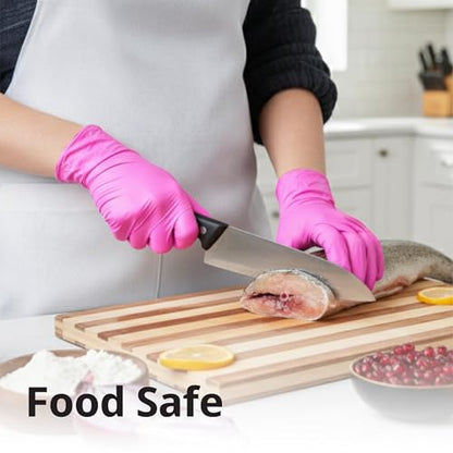 SwiftGrip Powder-Free Nitrile Gloves, 3-mil, Disposable Nitrile Gloves, Latex-Free, Powder-Free - Pink/Fuchsia - size: Small