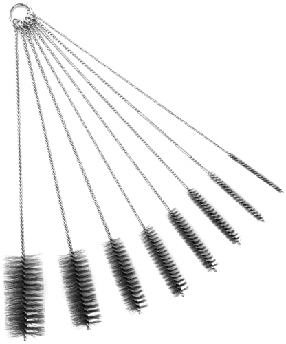 16 Inch Extra Long Pipe Cleaning Brush Set Stainless Steel Bristles, Stainless Steel Pipe Brush Steel Bottle Brush 8 Piece Variety Pack for Auto Parts, Bottles,Tubes, Etc. - size: 16 Inch