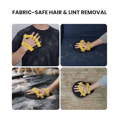 Pet Hair Removal Glove – Reusable Five-Finger Electrostatic Grooming Mitt with Comb for Dogs & Cats, Magic Pet Hair Remover Glove for Sofa, Carpet, Clothing, Car Seats & Furniture
