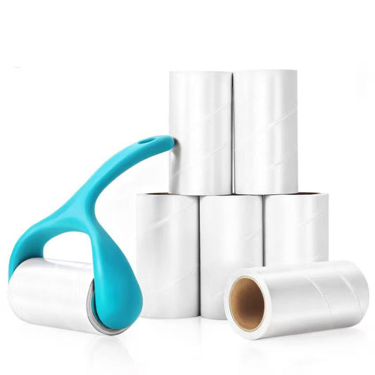 Super Sticky Pet Hair Remover Roll 350 Sheets Set with Upgraded Handle, 7 Rolls, Portable Hair Remover for Clothes, Furniture, Carpets, Dog and Cat Hair