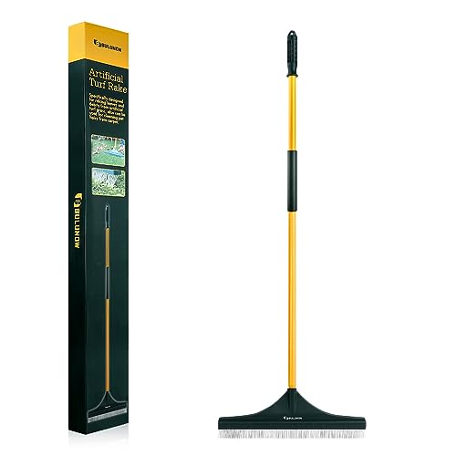 Artificial Turf Rake, 55" Long Whole-Piece Pole No Broke Design - Garden Hand Broom Rake for Easy Quick Remove Leaves, Debris, Shrubs, Pet Hairs.. from Turf, Lawn, Synthetic Grass, Carpet