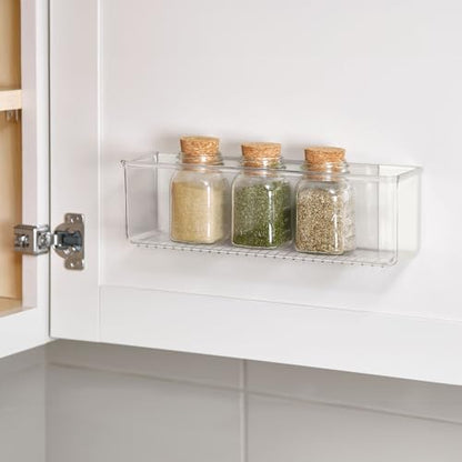 iDesign Adhesive Organizer Bin, Set of 2, Clear | Damage-Free Hanging, For Kitchen, Bathroom, or Office - style: Pack of 2