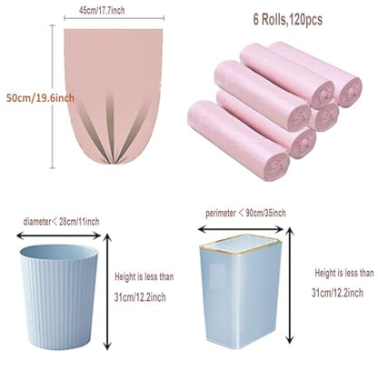 3-4 Gallon Bathroom Trash Bags 120 Count Pink Small Trash Garbage Bags, Strong Thin Material Disposable Trash Bags for Office, Home Waste Bin (Pink, 120 Count) - color: Pink