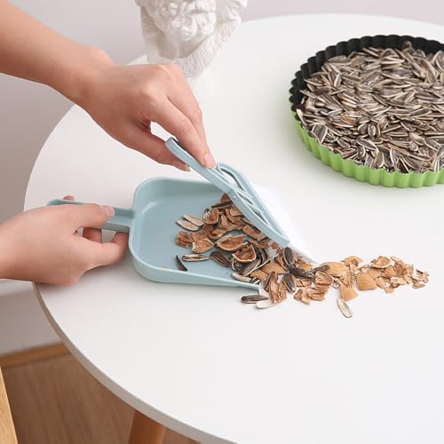 Mini Desktop Broom and Dustpan Set, Suitable for Sweeping Bed Waste Small Broom - Blue - color: Blue