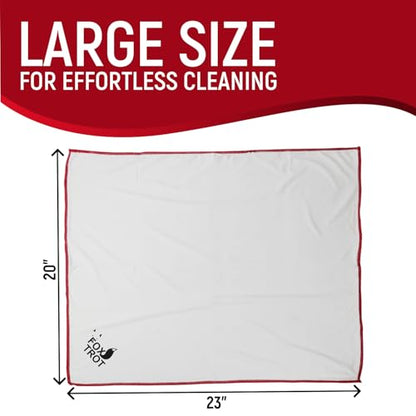 Fox Trot Large Microfiber Polishing Cloths (2 Pack White | Gray) | Streak Free, Lint Free Shine and Clarity for Wine Glasses, Stemware and More - color: 2-pack (White | Gray)
