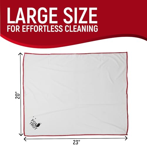Fox Trot Large Microfiber Polishing Cloths (4 Pack White | Gray) | Streak Free, Lint Free Shine and Clarity for Wine Glasses, Stemware and More - color: 4-pack (White | Gray)