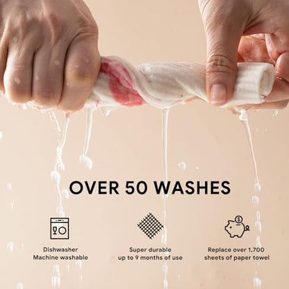 RECYCO Swedish Dishcloths for Kitchen | 6 Pack Cocktails Washable Dish Rags | Cellulose Reusable Cleaning Paper Towels | Absorbent Counter Dish Cloth Sponge Kitchen Wipes, 8" L x 7" W - color: Cocktails - 6 Pack