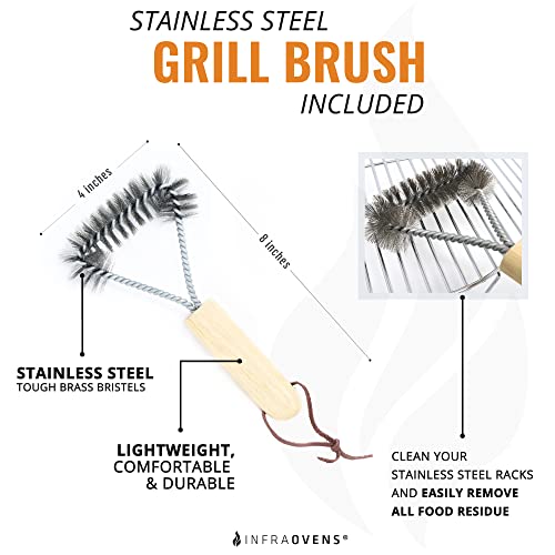 Air Fryer Accessories Set with Stainless Steel Rack and Wire Brush, Air Frying Cheat Sheet Guides, Reusable Liners, Compatible with Ninja Foodi, Nuwave® Brio, Power and More - size: Large