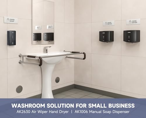 AIKE Wall Mount Liquid Soap Dispenser for Commercial Bathroom 27oz Large Capacity Manual Push Pump Black - color: Black
