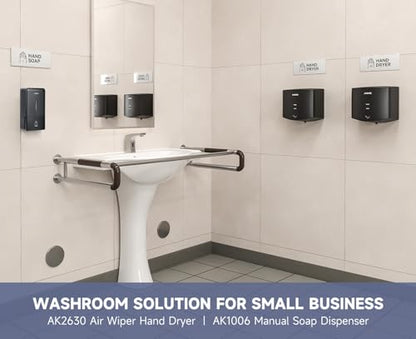 AIKE Wall Mount Liquid Soap Dispenser for Commercial Bathroom 27oz Large Capacity Manual Push Pump Black - color: Black