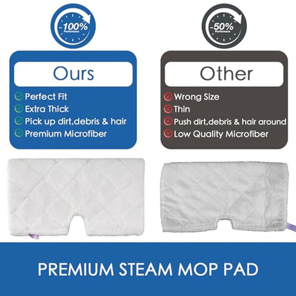 S3501 S3601 Steam Mop Replacement Pads Compatible with Shark Steam Pocket Mop, Vacmop Replacement Pads for Shark Steamer Pads S3500 Series S3501 S3601 S3550 S3601D S3901 S3801 S3801CO, White - color: 4 Pack Short Plush