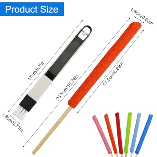 12 PCS Microfiber Detail Duster Sticks, Mini Duster Crevice Cleaning Tool for Car Air Vents, Blinds, Fans, Windows, Small Spaces, Gap Dust Cleaner, with 1 Detail Cleaning Brush