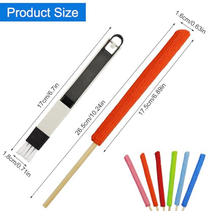 12 PCS Microfiber Detail Duster Sticks, Mini Duster Crevice Cleaning Tool for Car Air Vents, Blinds, Fans, Windows, Small Spaces, Gap Dust Cleaner, with 1 Detail Cleaning Brush