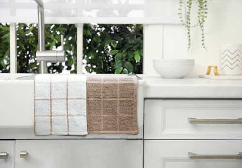 100% Cotton Terry Dish Cloth & Dish Towel, 6 Pack, Super Soft and Absorbent Kitchen Towels, Perfect for Kitchen Cleaning and Dish Washing (TAN (DT and DC Combo)) - color: Tan (Dt and DC Combo)
