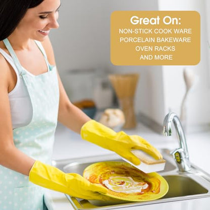 Tioncy 100 Pcs Individually Wrapped Sponges Kitchen Bulk Brown Dish Non Scratch Scrub Sponges Dual Sided Cleaning Dish Scrubber for Washing Dishes, Pots, Pans, Sinks, Stoves, Appliances, Car, Bike - color: Brown White