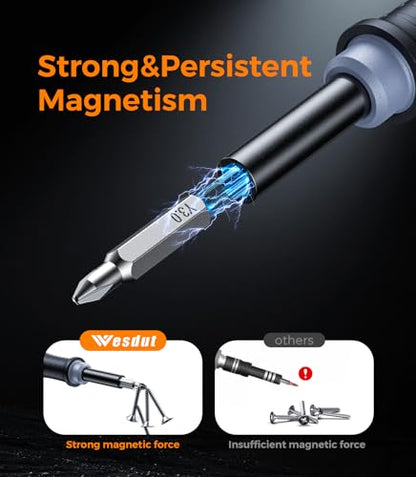 [Updated] Wesdut 52 in 1 Precision Screwdriver Set, [Super Durable] S2 Alloy Magnetic Screwdriver Repair Kit, Portable Mini Electronics Repair Tool for Phone Laptop PC Xbox Switch Watch Eyeglasses - style: 52in1-orange