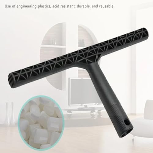 Professional Window Cleaning Combo - Squeegee Microfiber Window Scrubber Tool with Handshake T Handle, 5 Replacement Cloths - 14.4 Inch Window Washing Squeegee