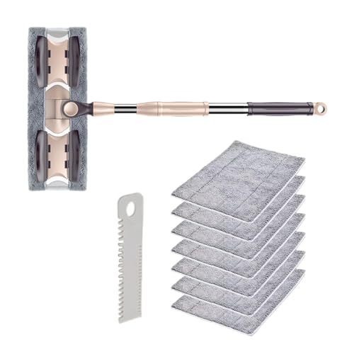 Adjustable Aluminum Flat Mop for Household 360 Degree Dusting Microfiber Pad Lazy Tool 133cm Handle - color: B