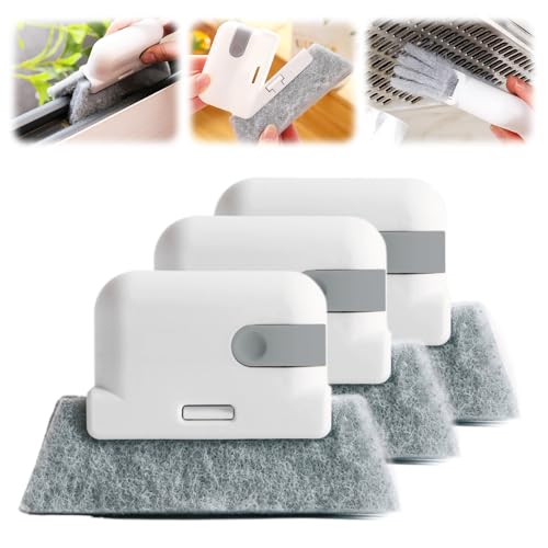 3PCS Magic Window Track Cleaner,2026 New Window Groove Cleaning Brush Tools Set Hand-held Cleaner Brushes Tools for Window lides Gaps,Sliding Door Track (Gray 3PCS) - color: Gray 3pcs
