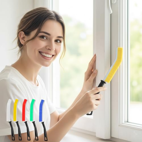 Groove Cleaning Brush Set for Kitchen Bathroom Window Tracks Crevice Home Cleaning Tool for Easy Cleaning 5PCS - color: Multicolor