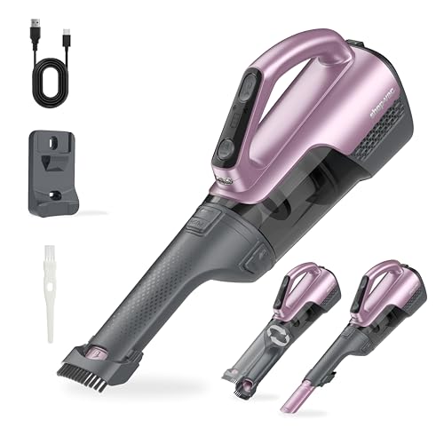 Shop-Vac S2 12V Handheld Vacuum Cordless, Rotatable Nozzle, Dual-Speed Powerful Portable Car Vacuum Rechargeable, Wall-Mounted Lightweight Hand Vacuum for Home & Car, LED, HEPA Filter, Purple - color: Purple