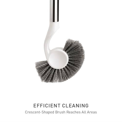 simplehuman Toilet Brush with Caddy, Stainless Steel, White - color: White, size: Toilet Brush Only, style: Toilet Brush