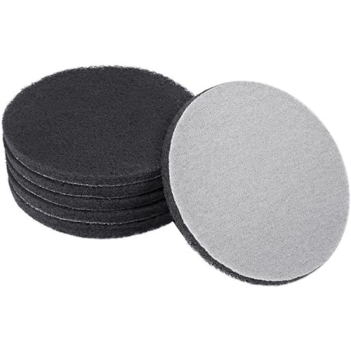 Auniwaig 1000-Grits 7 Inch Scrubber Scouring Pads Gray-Multipurpose, Drill Scuffing Disc Hoop and Loop Cleaning Kit for Bathroom & Kitchen 6pcs - size: 1000#