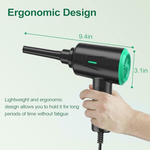 Meudeen Air Duster - Electric Air Blower - 5.74oz High Power Cleaning for Computer - PC - 2 Gear Compressed Air - color: Green
