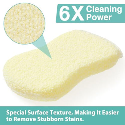 Mr. Scrub Sponges Kitchen Scrub Dish Sponge Scouring Pad, 6 Pack Cleaning Brush Scrubber Supplies for Soap, Dishwashing Dinnerware Sets Pan Pot Glass Dishwasher Sink Bathroom Towels Cloth Rags Holder - size: 6 Pack