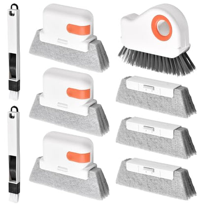 9Pcs Window Track Cleaner Set,Groove Cleaning Brush Tools,Window Sill Gap Track Cleaning Tools,Multifunctional Gap Scrub Brush,Magic Window Track Cleaner for Household Use, Kitchen