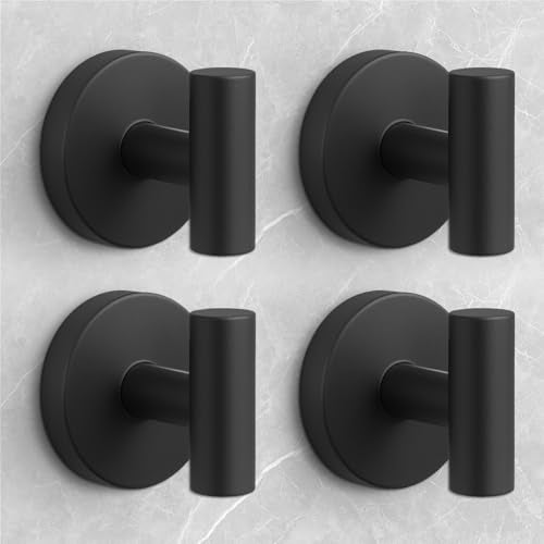 Shower Hooks for Inside Shower,No-Drill Removable&Reusable Towel Hooks for Bathroom,Heavy Duty Suction Cup Hooks for Glass Window,4 Packs(Black) - color: Black, size: 4 Pack