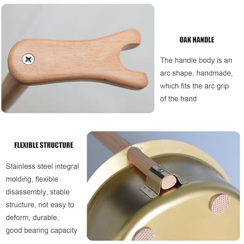 Chinese Style Dust Pan and Broom Set with Long Handled for Home, Palm Fiber Brooms and Solid Wood Dustpan Combo Set, Upright Stand Up Sweep Tool for Lobby Floor Yard Home Kitchen Office Use,B - color: B