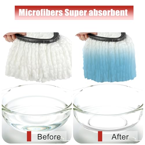 Mop Replace Head, 6 Pack Spin Mop Replacement Head Easywring 1-Tank System, Easy Cleaning, Microfiber, Machine Washable - size: 1-TANK Mop Head (6pcs)