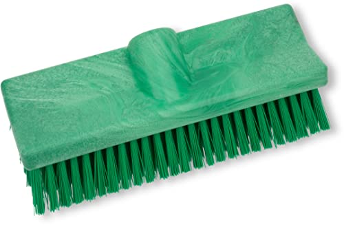 SPARTA 40423EC09 Plastic Floor Scrub Brush, Wall Brush, Equipment Brush With Nonabsorbent Bristles For Industrial Kitchens, Hospitals, Commercial Cleaning, 10 Inches, Green - color: Green
