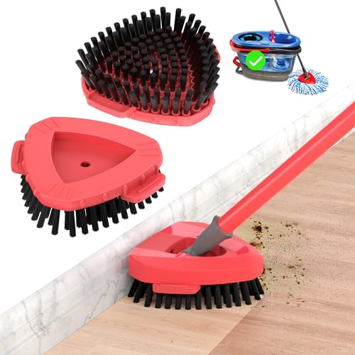 Scrubber Mop Head Replacement Compatible with O-Cedar RinseClean Spin Mop 2-Tank System, Heavy-Duty Stiff Bristle Brush Attachment for Tile, Bathroom, Kitchen & Floor Deep Cleaning(Upgraded, 2pcs) - color: 2-tank, size: 2 Brush Head