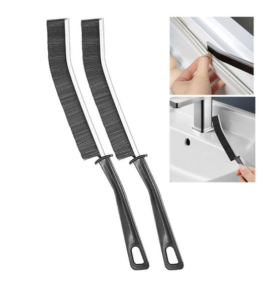 2-Pack Stiff Bristle Crevice Gap Cleaning Brushes, Hard Plastic Detail Brush for Grout, Tile, Window Tracks, Kitchen & Bathroom Corners Home Essentials Faucets, Toilet, Car (Black) - color: Black