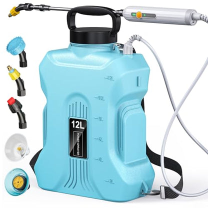Tarden 3.5 Gallon Battery Powered Backpack Sprayer - Electric Garden Sprayer with USB Rechargeable Handle, Telescopic Wand & 5 Nozzles for Lawn Care 12L - size: 3.5 Gallon