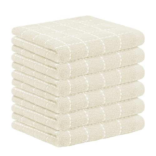 Nialnant 6 Pack Dish Cloths for Washing Dishes, 100% Cotton Reusable Cleaning Rag,Ultra Soft Absorbent, Quick Drying Dish Towels for Kitchen,12x12 Inches Beige - color: Beige, size: 12 x 12 in - 6PCS