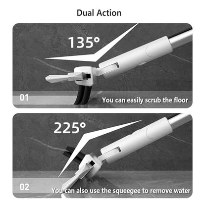 Silicone Brooms for Floor Cleaning, 2 in 1 Scrape and Heavy-Duty Stiff Bristle Scrubber Brush Silicon Broom, Magic Broom Squeegee for Smooth Floors,Rugs,Windows