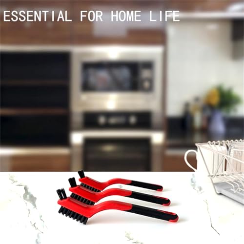 Crevice Cleaning Brush Set 3pcs, Nylon Bristles with Curved Handle Grip for Rust Removal, Dirt, Wire Brush for Bathroom Gap, Home, Kitchen, Bathroom, Window, Vehicle, Faucets, Toilet, Etc - style: Nylon