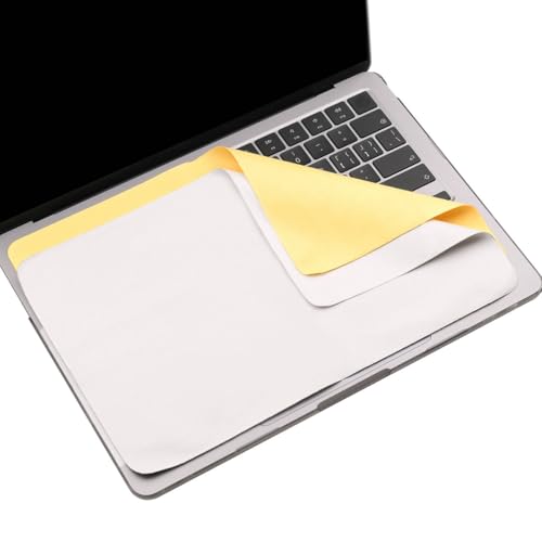 MUBUY-GOL 2-Pack Microfiber Liner Cleaning Cloth for MacBook Neo/Pro/Air 13“ and 14” (2018–2026), Keyboard Protector Compatible with MacBook Neo 13, Air 13, and MacBook Pro 14 (M5–M1) - color: Grey+yellow（2 Pack）, size: 11.4" x 7.7"