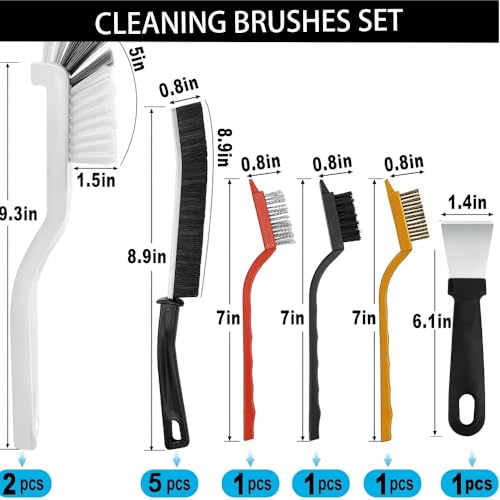 Crevice Cleaning Brush 11Pcs, Hard Bristle Scrub Brushes Tools for Kitchen, Bath and Corners with Home, Multi-Use for Hard-to-Reach Areas, Easy Cleaning