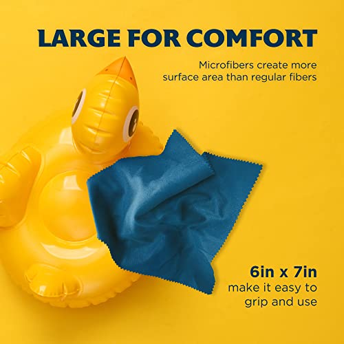 Purity Microfiber Lens Cleaning Cloth - Machine Washable, Lint-Free Microfiber Cloth- Cleans Eyeglasses, Screens, Lenses, Phones and Other Delicate Surfaces - Made in USA - 6 Pack, Dark Blue - color: Dark Blue