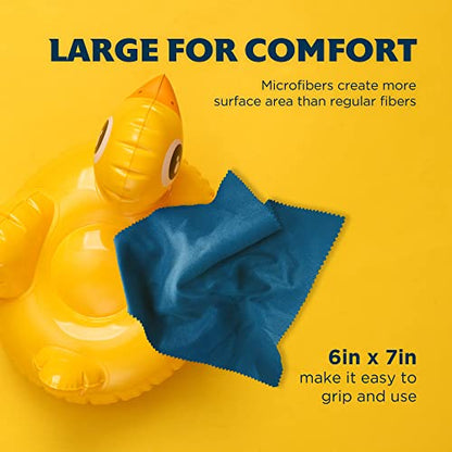 Purity Microfiber Lens Cleaning Cloth - Machine Washable, Lint-Free Microfiber Cloth- Cleans Eyeglasses, Screens, Lenses, Phones and Other Delicate Surfaces - Made in USA - 6 Pack, Dark Blue - color: Dark Blue